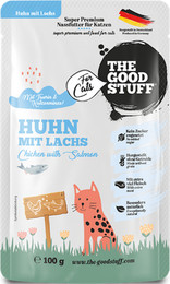 Produktbild von The Goodstuff Adult Beutel 100g Katzennassfutter 12 x 100 Gramm Huhn & Lachs