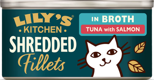 Produktbild von Thunfisch mit Lachs in Brühe für Katzen (70g) | Lily's Kitchen