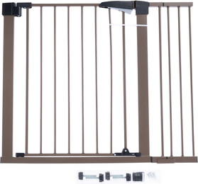 Produktbild von TIAKI Braunes Hundegitter mit Seitenteil - Höhe 78 cm, Breite 77 bis 103 cm