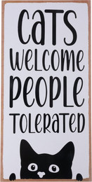 Produktbild von TIAKI Dekoschild "Cats Welcome, People Tolerated" zum Aufhängen