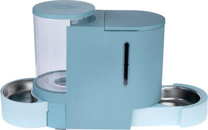 Produktbild von TIAKI Futter- und Wasserspender, hellblau - bis 2,65 kg Trockenfutter & 6 l Wasser