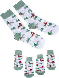Produktbild von TIAKI Pet & Parent Wintersocken  - Set: Haustiersocken (2 Paar)  & Menschensocken (1 Paar)