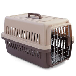 Produktbild von Tier Reise Auto Transportbox mit Tür für Hund und Katze Beige Braun