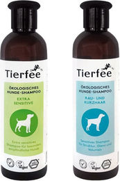 Produktbild von Tierfee Tiershampoo Hunde-Shampoo Sparpaket - Extra Senitiv + Rau- und Kurzhaar 2x 250 ml, 500 ml, ökologisch, vegan