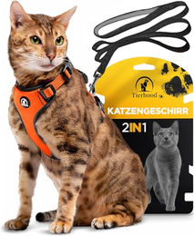 Produktbild von Tierhood Katzengeschirr mit Leine orange M