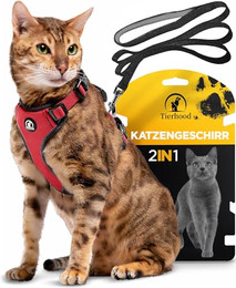 Produktbild von Tierhood Katzengeschirr mit Leine rot M