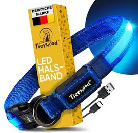 Produktbild von Tierhood Leuchthalsband Hund LED Aufladbar Blau Größe L - 1 Stk.