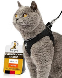 Produktbild von Tierhood Softgeschirr Katze mit Leine anthrazit/schwarz M