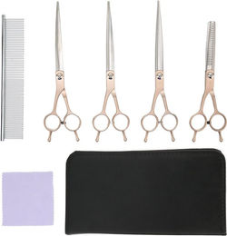 Produktbild von Tierkamm Fellpflege-Set Tierhaare 7 Zoll Doppelschwanz Ausdünnschere Set für Hunde Katzen Kaninchen