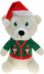 Produktbild von Tierkuscheltier Eisbär Stofftier "Willi" im Weihnachts-Look