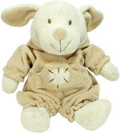 Produktbild von Tierkuscheltier Kuscheltier Baby Hund mit Strampler und Kapuze - ca. 31 cm