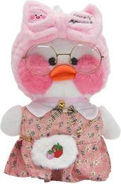 Produktbild von Tierkuscheltier Kuscheltier Ente weiß "Lala Funfun" mit Outfit - ca. 29 cm