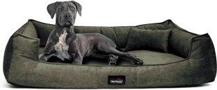 Tierlando BRUCE VELOURS - Orthopädisches Hundebett Soft dunkles olivgrün 1,3 m, 25 cm, 1 m – Bild 1 von 3