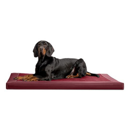 Produktbild von tierlando® Carlos Ortho-Medic Orthopädische Hundematte Velours-Kunstleder VISCO Hundebett XL 120x90 cm Bordeaux