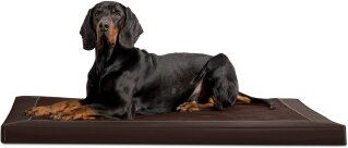 Produktbild von Tierlando CARLOS Velours-Kunstleder Hundematratze braun - 1,5 m