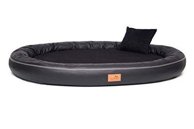 Produktbild von Tierlando GILBERT ORTHO Soft LATEX Orthopädisches Hundebett Kunstleder schwarz