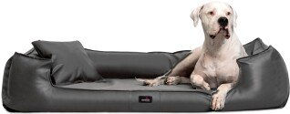 Produktbild von Tierlando GOOFY Kunstleder - Orthopädisches Hundebett >>inkl. Matratzenschoner