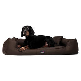 Tierlando GOOFY - Orthopädisches Hundebett aus Polyester inkl. Matratzenschoner braun 1,3 m, 25 cm, 1 m – Bild 1 von 10