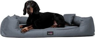 Produktbild von Tierlando GOOFY - Orthopädisches Hundebett aus Polyester inkl. Matratzenschoner grau/ grau 1,3 m, 25 cm, 1 m