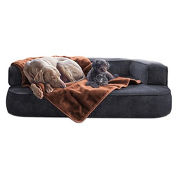 Produktbild von tierlando® Hundedecke Lilly Flauschige Kuschelige Haustierdecke XXL 150x100 cm Hellbraun - 150 cm