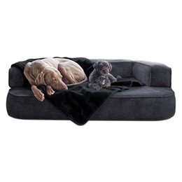 Produktbild von tierlando® Hundedecke Lilly Flauschige Kuschelige Haustierdecke XXL 150x100 cm Schwarz - 150 cm