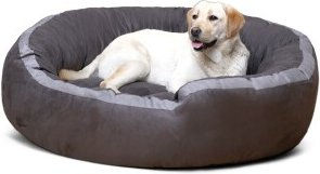 Tierlando LANA Hundebett Hundesofa M L XL Velours MEGA DICK SUPERWEICH schwarz/ graphit 1,2 m, 30 cm, 1,05 m – Bild 1 von 3