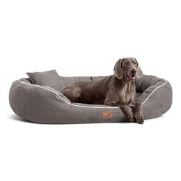 Tierlando MARLON VISCO PLUS Velours - Orthopädisches Hundebett grau/ grau 1 m, 30 cm, 85 cm – Bild 1 von 8
