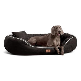Tierlando MARLON VISCO PLUS Velours - Orthopädisches Hundebett schwarz 1 m, 30 cm, 85 cm – Bild 1 von 8