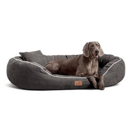 Tierlando MARLON VISCO PLUS Velours - Orthopädisches Hundebett schwarz/ graphit 1,7 m, 35 cm, 1,1 m – Bild 1 von 8