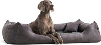 Tierlando MORITZ VIP Hundebett Hundesofa schwarz/ graphit 1,1 m, 25 cm, 90 cm – Bild 1 von 3