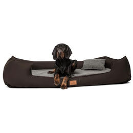 Tierlando ® Nonplusultra LINUS orthopädisches Hundebett Visco PLUS Kunstleder braun 1,3 m, 25 cm, 1 m – Bild 1 von 8