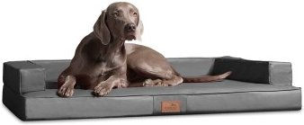 Tierlando ® Orthopädisches Design Hundesofa GIBSON VISCO Kunstleder kubische Form grau/ grau 1,2 m, 22 cm, 90 cm – Bild 1 von 3