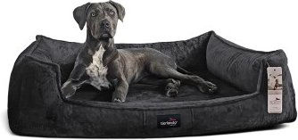 Tierlando ® Orthopädisches Hundebett FRANKLIN Kuscheliger Teddy-Stoff - Hundesofa anthrazit 1,6 m, 25 cm, 1,1 m – Bild 1 von 3