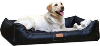 Tierlando ® Orthopädisches Hundebett Maddox Kunstleder Hundesofa Mittelgroß Große Hunde Hundesofa XL XXL schwarz 1,2 m, 25 cm, 85 cm – Bild 1 von 3