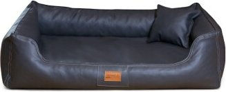 Tierlando ® Orthopädisches Hundebett Maddox Kunstleder Hundesofa Mittelgroß Große Hunde Hundesofa XL XXL schwarz/ graphit 1 m, 25 cm, 75 cm – Bild 1 von 3