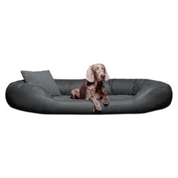 tierlando® Orthopädisches Hundebett Sammy Kunstleder-Velours-Mix – Bild 1 von 5
