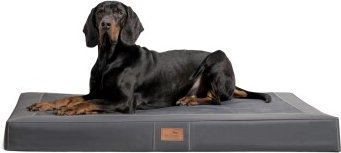 Tierlando ® OSCAR VISCO Orthopädische Hundematratze Kunstleder Velours Hundebett schwarz/ graphit 1,5 m, 11 cm, 1 m – Bild 1 von 3