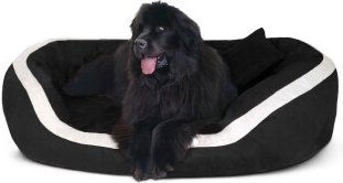 Tierlando ® PEPPER Orthopädisches Hundebett Hundesofa L XL XXL Velours MEGA DICK & WEICH schwarz 1,35 m, 30 cm, 1 m – Bild 1 von 3