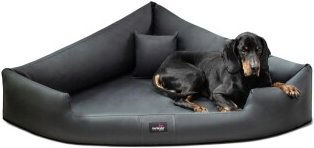 Tierlando TRIVIA - Orthopädisches Eckhundebett schwarz/ graphit 80 cm, 25 cm, 80 cm – Bild 1 von 3