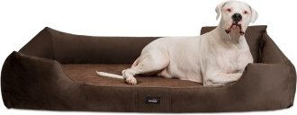 Produktbild von Tierlando VINCENT High-Tech-Velours (Triton) und Cord - Orthopädisches Hundebett braun 1,3 m, 25 cm, 1 m