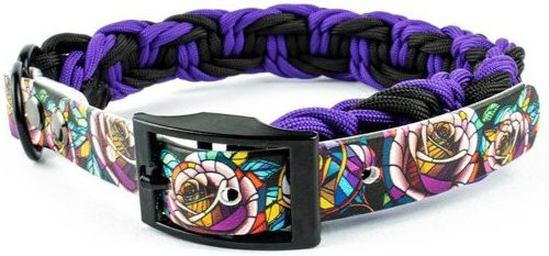Produktbild von Tierluxe Hunde-Halsband Purple Rose Biothane Paracord handgemacht