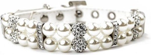 Produktbild von Tierluxe Tier-Halsband Perlen Weiß aus PU-Leder