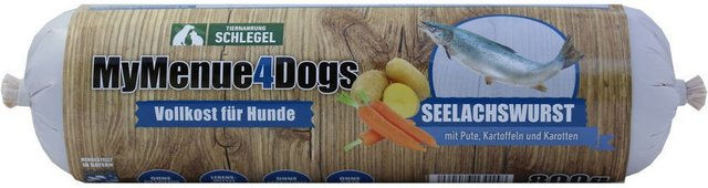 Produktbild von Tiernahrung Schlegel MyMenue4Dogs Hundefutter Seelachswurst, Alleinfuttermittel für: Hunde