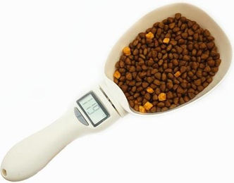 Produktbild von Tiernahrungswaage LCD Elektronisches Messwerkzeug Die neue Hund Katze Fütterungsschüssel Messlöffel Küchenwaage Digitalanzeige G508 weiß