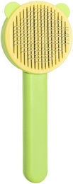 Produktbild von Tierpflegekamm 60 Grad Gebogene Nadel Selbstreinigende Haarbürste für Katzen Hunde Bequemer Griff Grün
