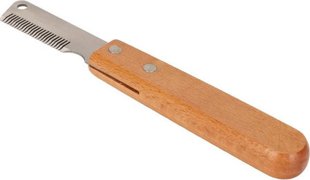 Produktbild von Tierstriegelkamm Multifunktion Entfernt Floathaar Hundestripmesser mit Holzgriff für Katzen