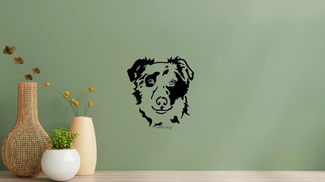 Produktbild von Tiger Altdeutscher Hütehund Kopf Wandtattoo Wandbild Wandsticker Wandaufkleber Wanddekoration