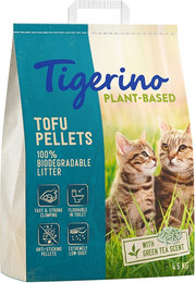 Produktbild von Tigerino Plant-Based Tofu Katzenstreu Duft grüner Tee - 2 x 11 l