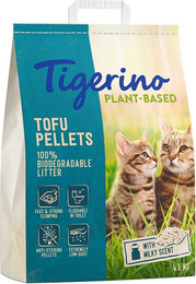 Produktbild von Tigerino Plant-Based Tofu Katzenstreu Milch-Duft - 3 x 11 l