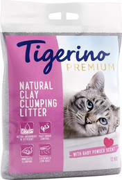 Produktbild von Tigerino Premium Katzenstreu Babypuderduft - 2 x 12 kg